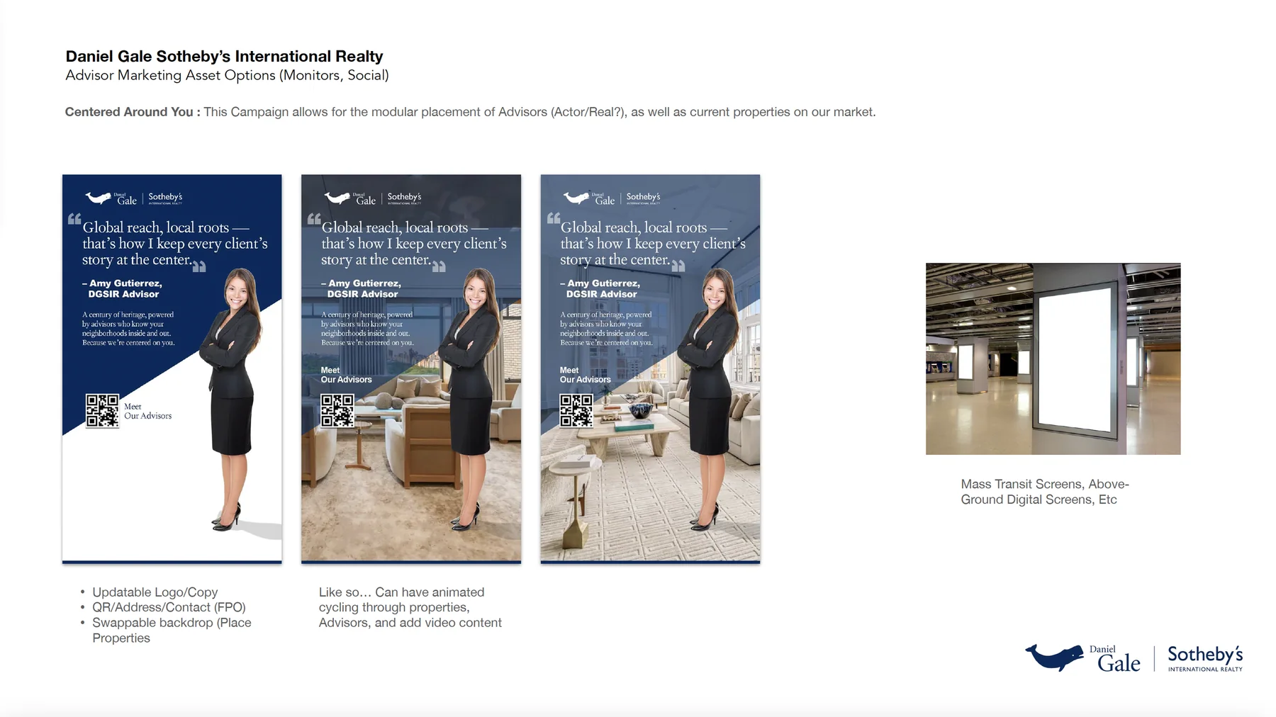 Daniel Gale Sotheby's out-of-home advisor panels.